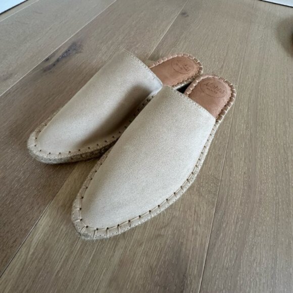 Aloha’s Espadrilles Suede Cream Slide Flat - Picture 5 of 5